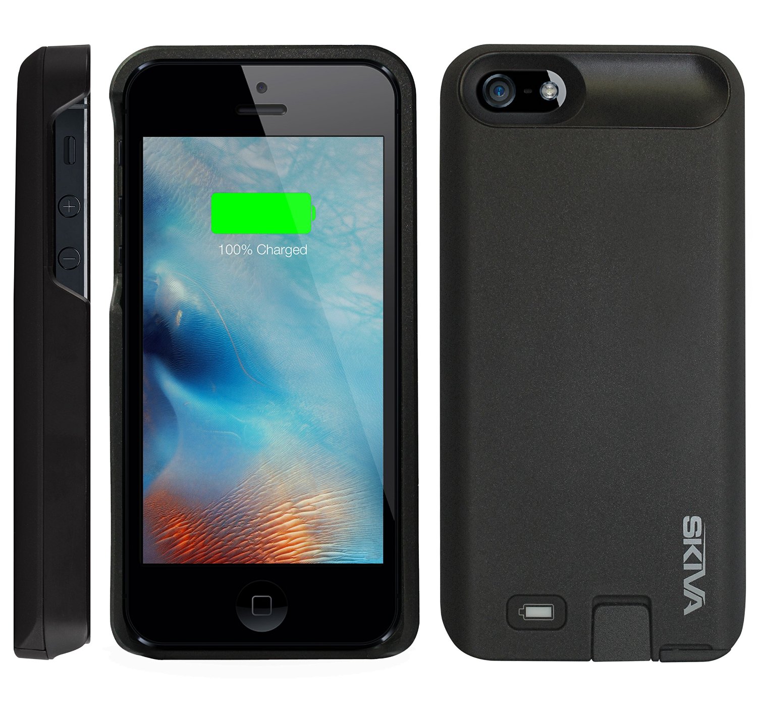 Bestgay Case for iPhone SE 5SE 5 5S 4500mAh Battery Charger Case 6000mAh Battery Case External Standby Charger Mobile Power Case Long Standby,Blue